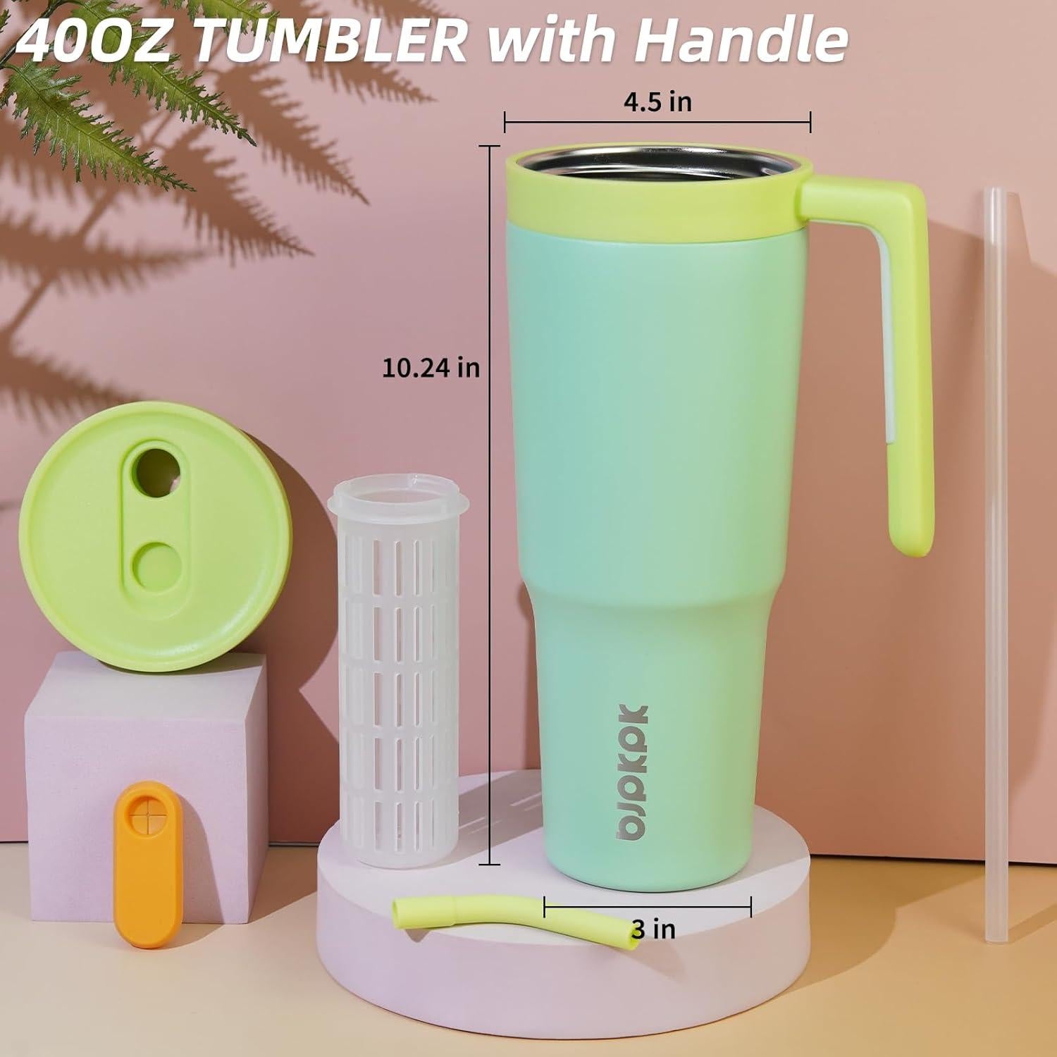 Vaso Aislado BJPKPK 1200ml Acero Inoxidable Verde Menta