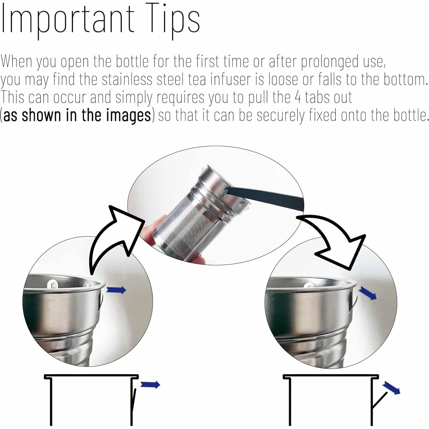Botella de Agua de Vidrio Borosilicato 0.68L Ameiin con Infusor