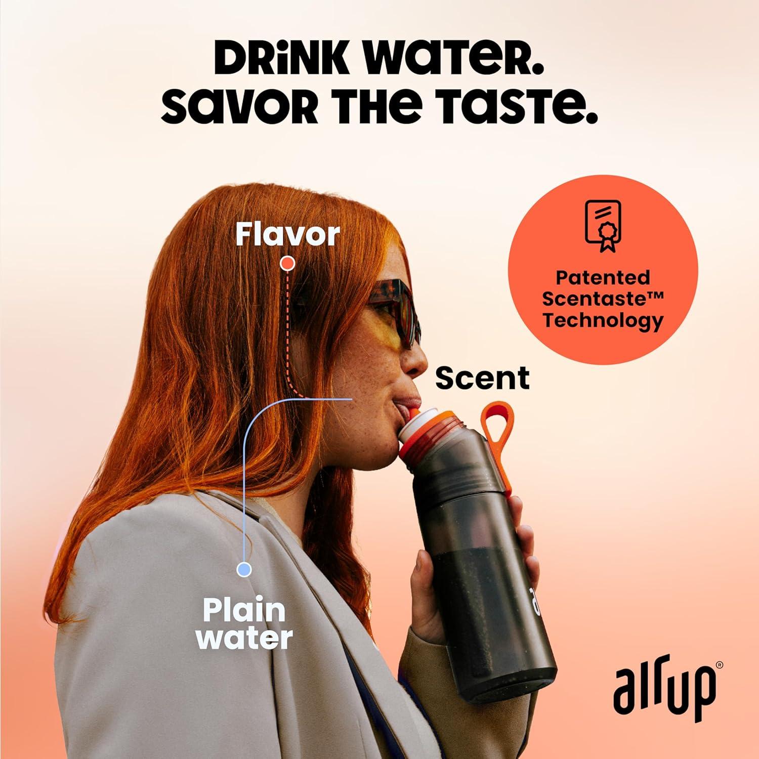 Botella de Agua Air Up 655 ml Naranja Eléctrico con 5 Cápsulas