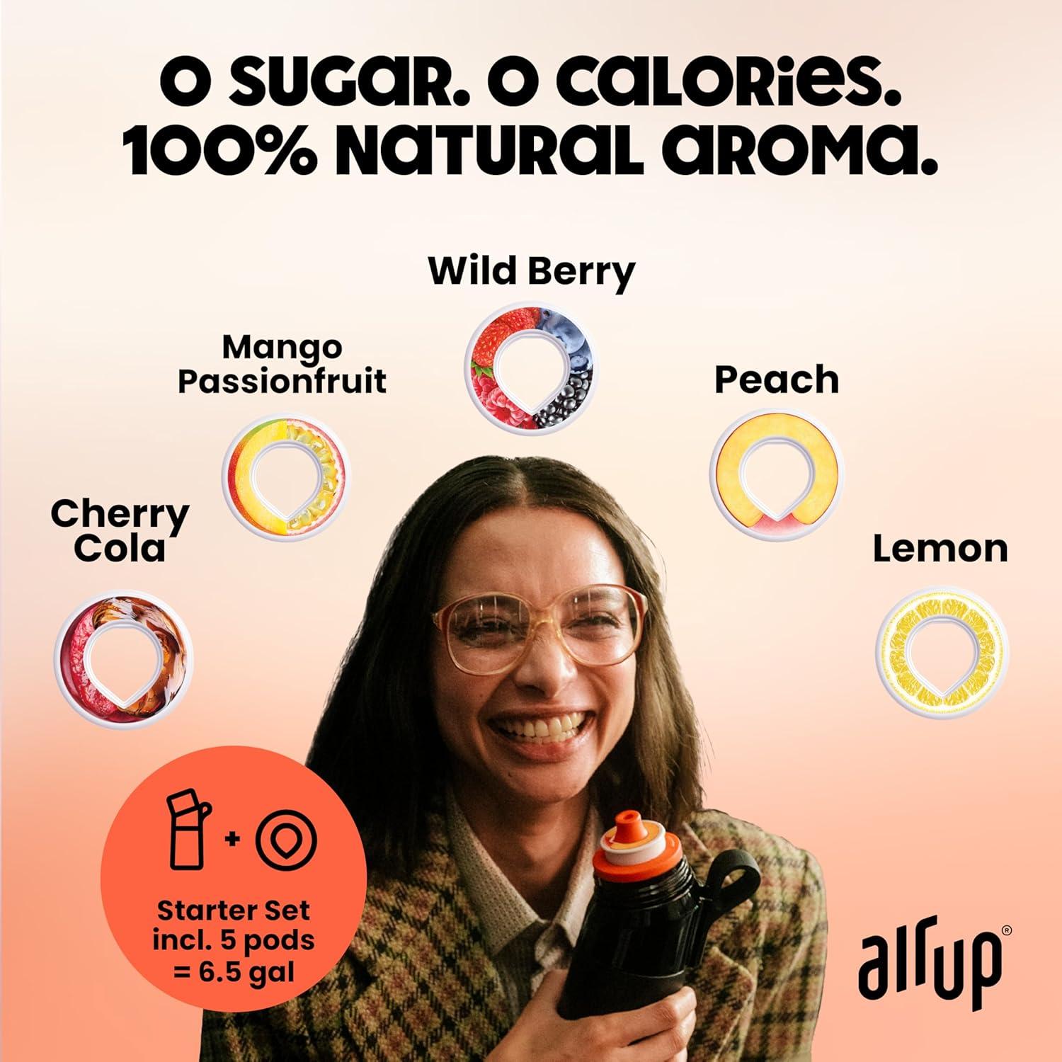 Botella de Agua Air Up 655 ml Naranja Eléctrico con 5 Cápsulas