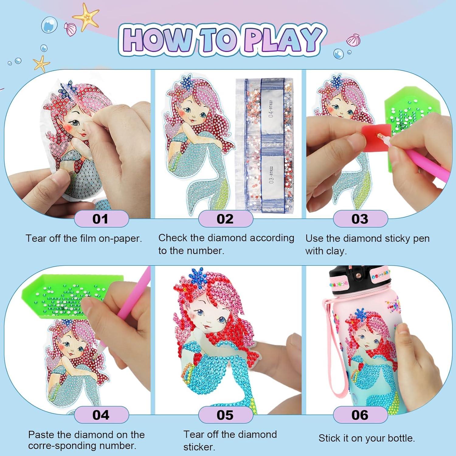 Kit de Manualidades Aolieh - Botella de Agua Sirena 600ml