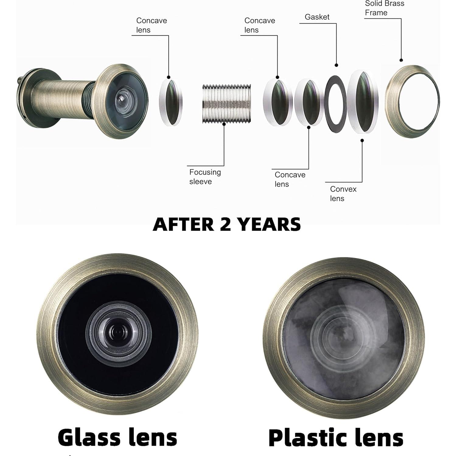 Mirilla de Latón Sólido TOGU 220 Grados Bronce Antiguo