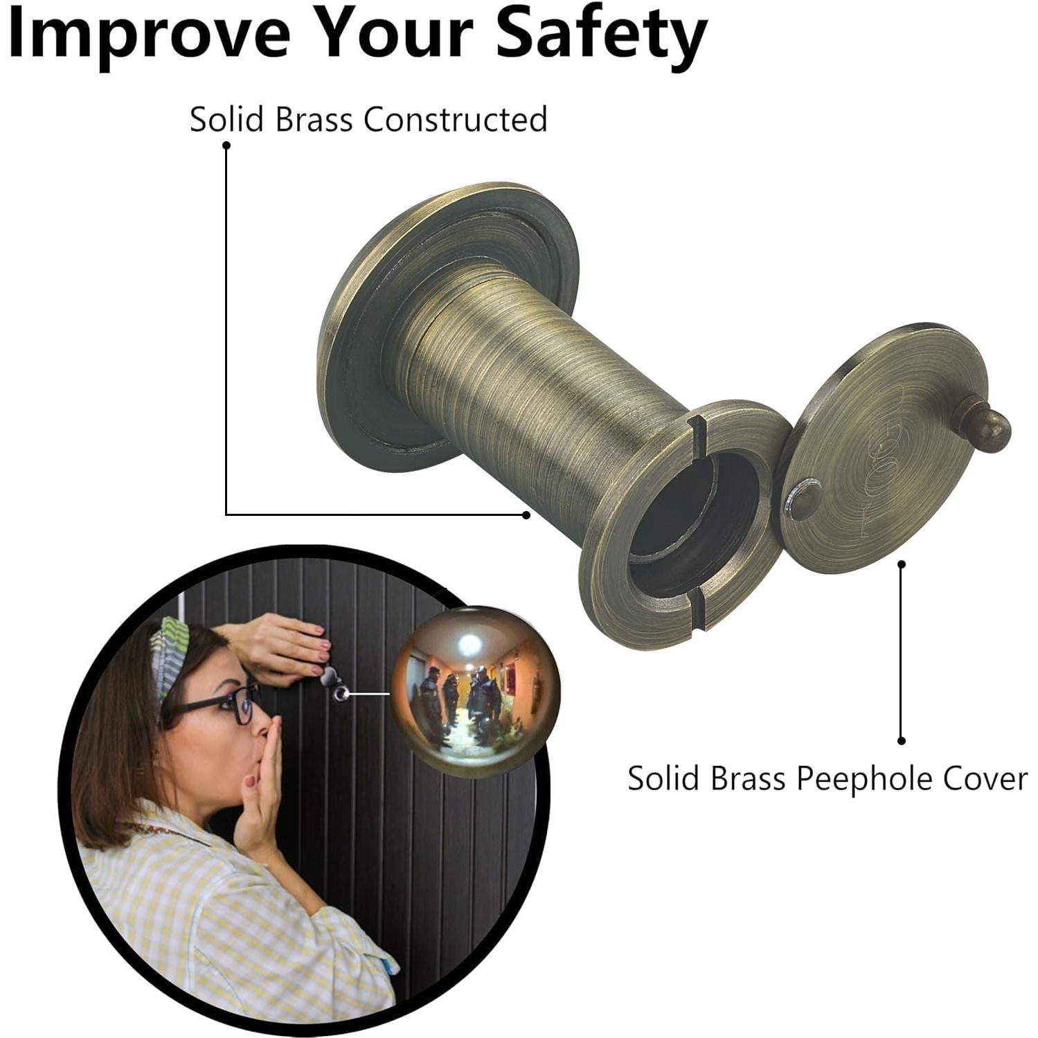 Mirilla de Latón Sólido TOGU 220 Grados Bronce Antiguo