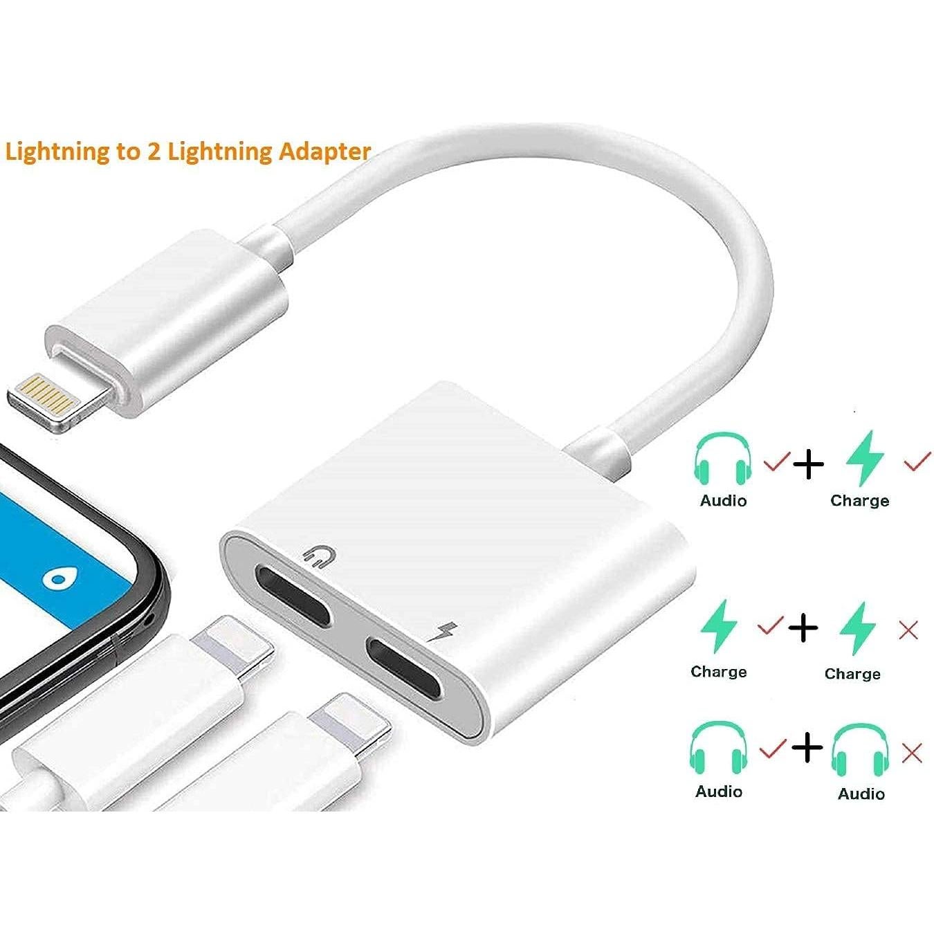 Adaptador Lightning Dual DESOFICON para iPhone - Carga y Audio
