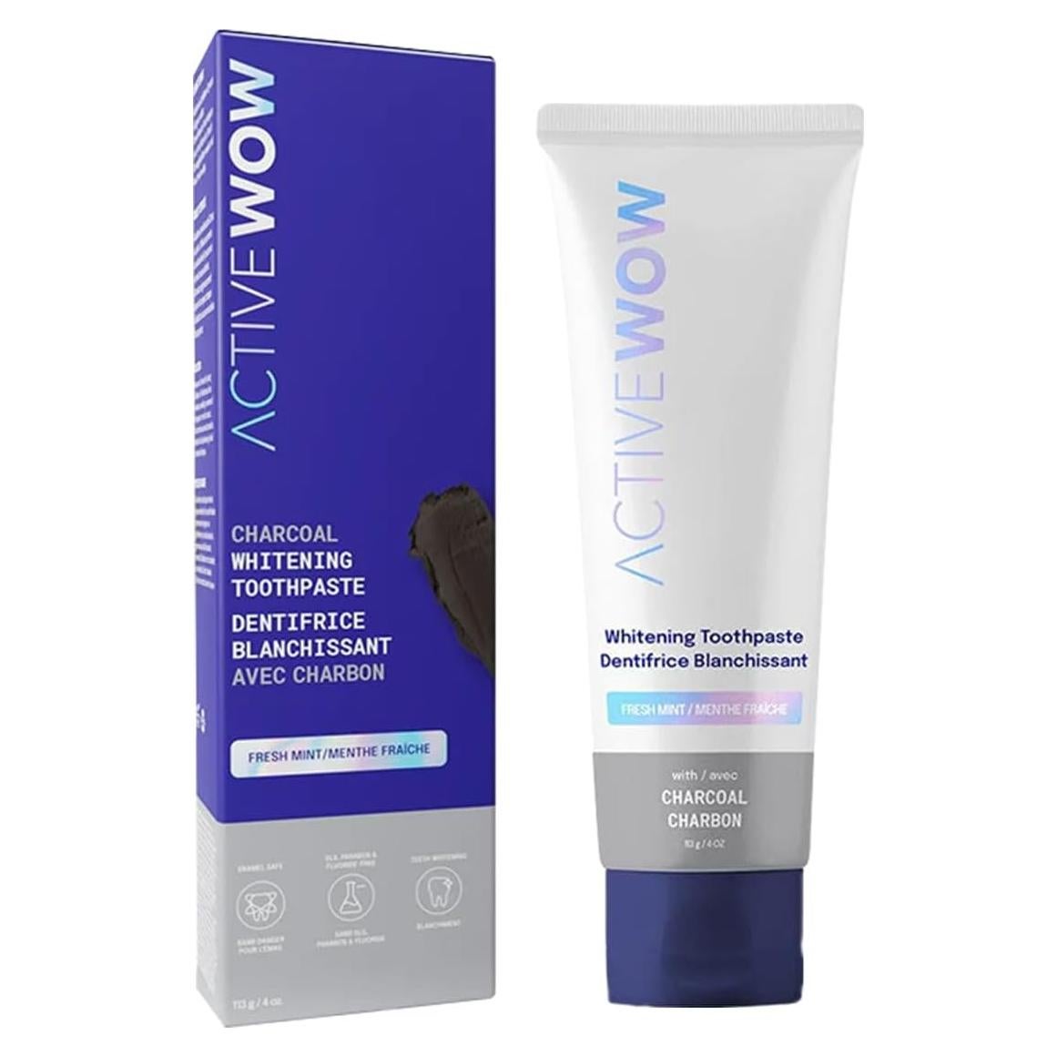 Pasta de Dientes de Carbón Activado Active Wow 118.3 ml