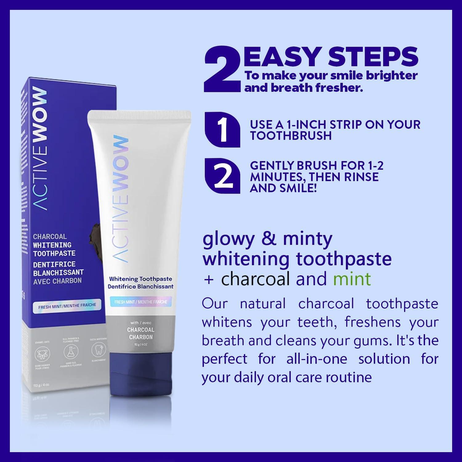 Pasta de Dientes de Carbón Activado Active Wow 118.3 ml
