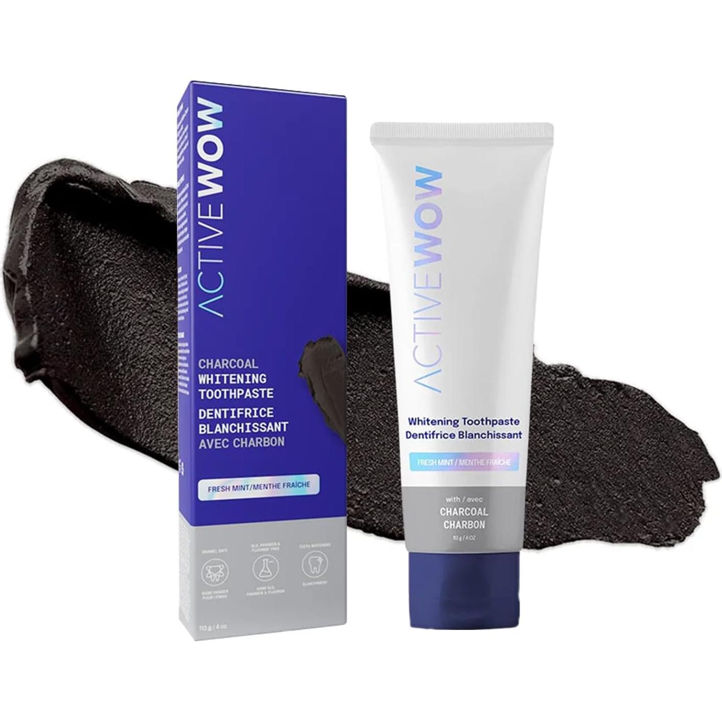 Pasta de Dientes de Carbón Activado Active Wow 118.3 ml