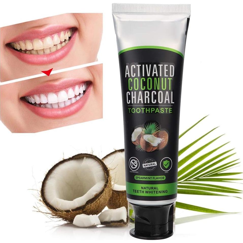 Pasta de Dientes Blanqueadora ZJchao 100ml Carbón Activado Coco