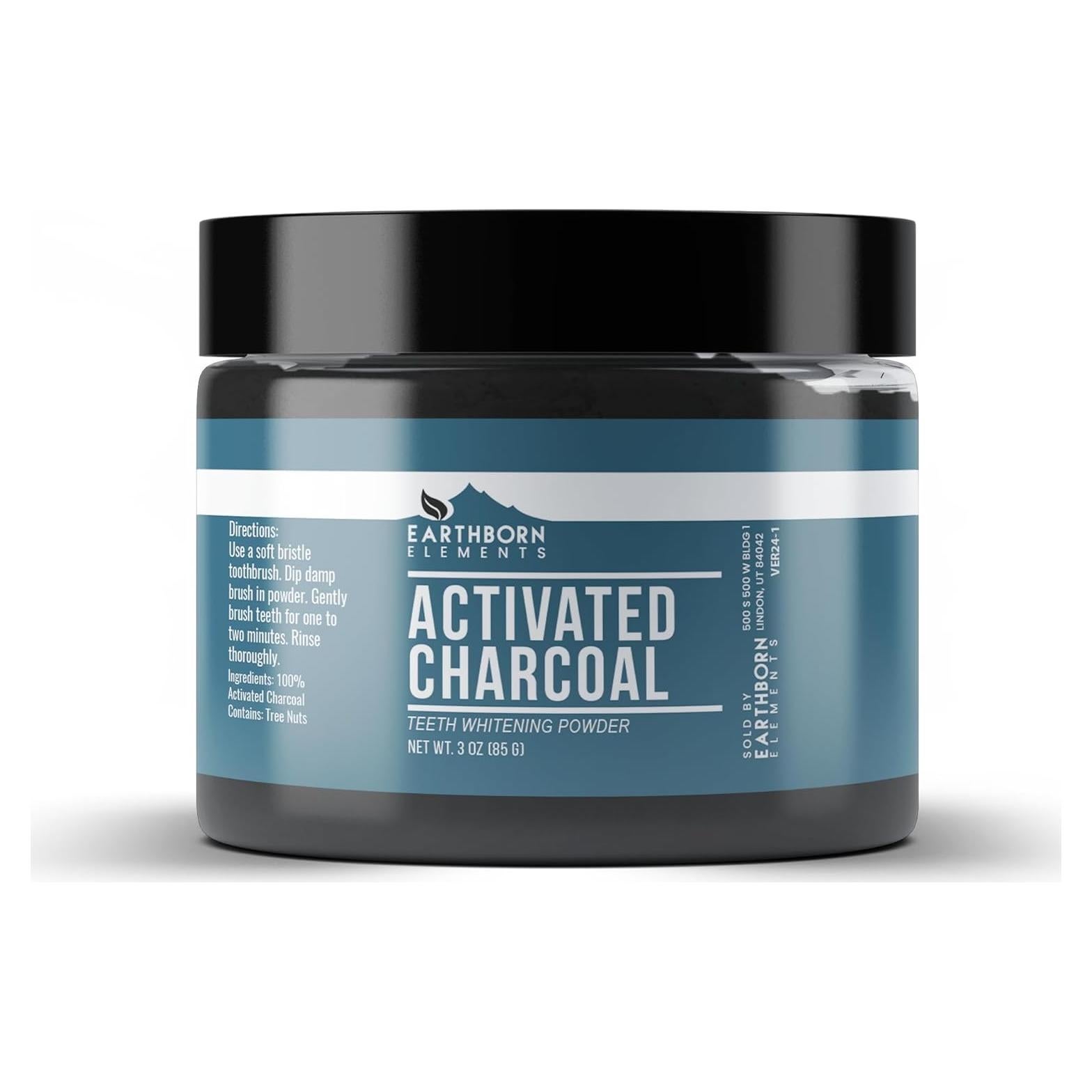 Carbón Activado Earthborn Elements 85 g - Blanqueamiento Dental Vegano