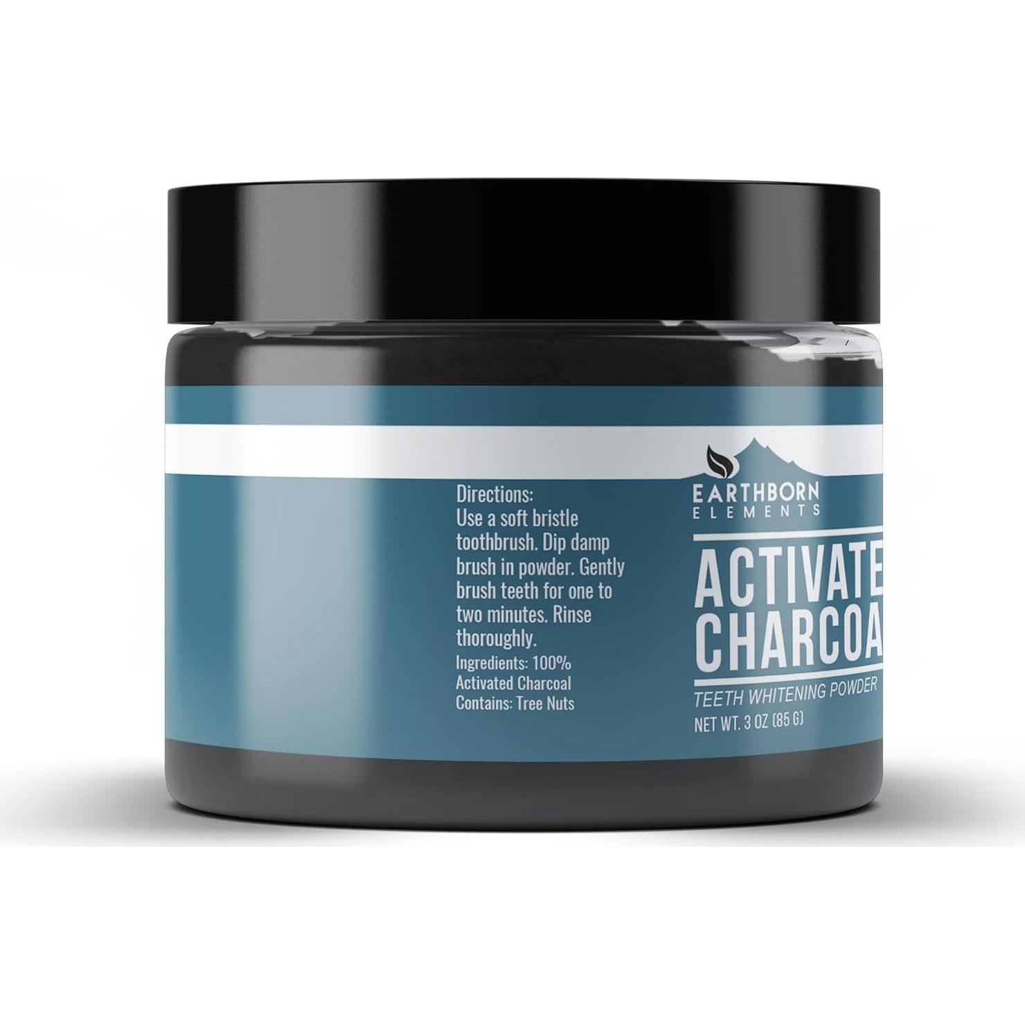 Carbón Activado Earthborn Elements 85 g - Blanqueamiento Dental Vegano