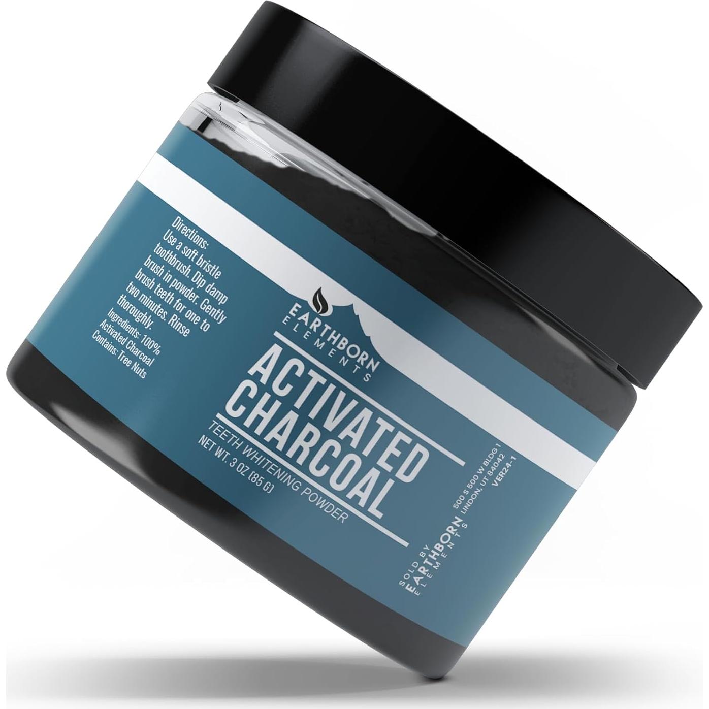 Carbón Activado Earthborn Elements 85 g - Blanqueamiento Dental Vegano