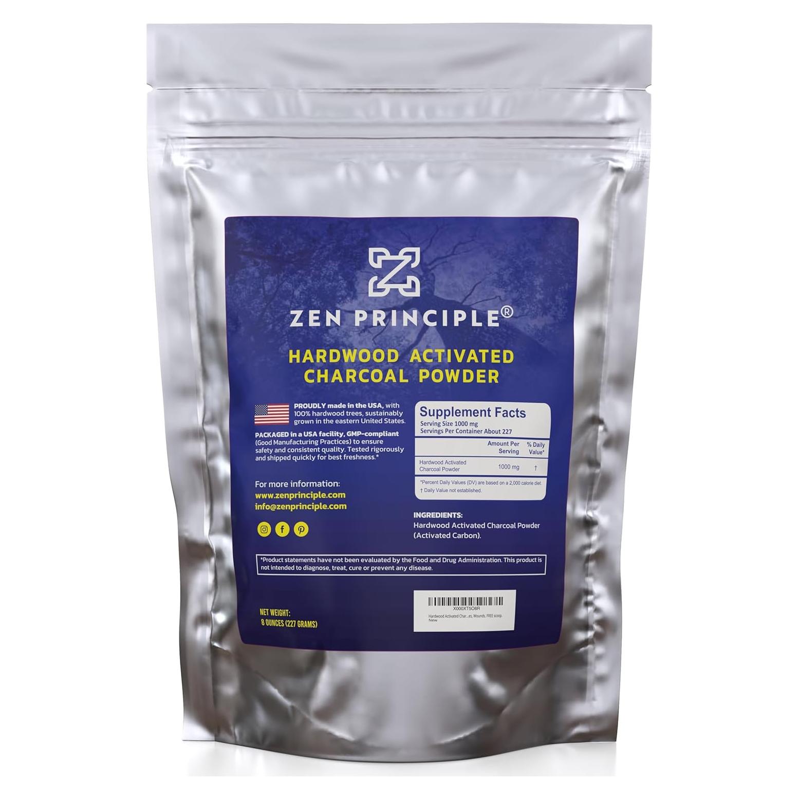 Polvo de Carbón Activado Zen de Madera Dura 227 g