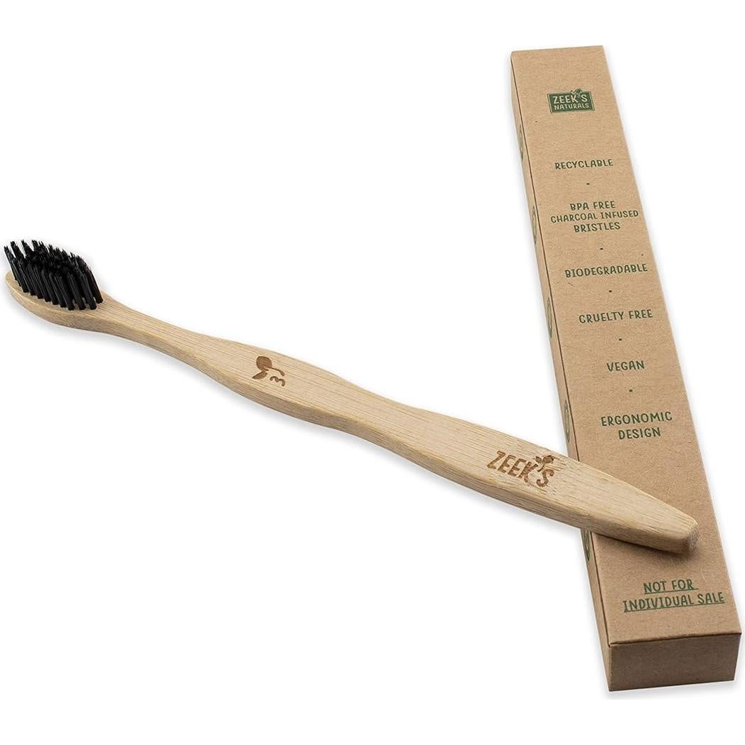 Cepillos de Dientes de Bambú Ecológicos Zeek's Naturals - 4 Unidades