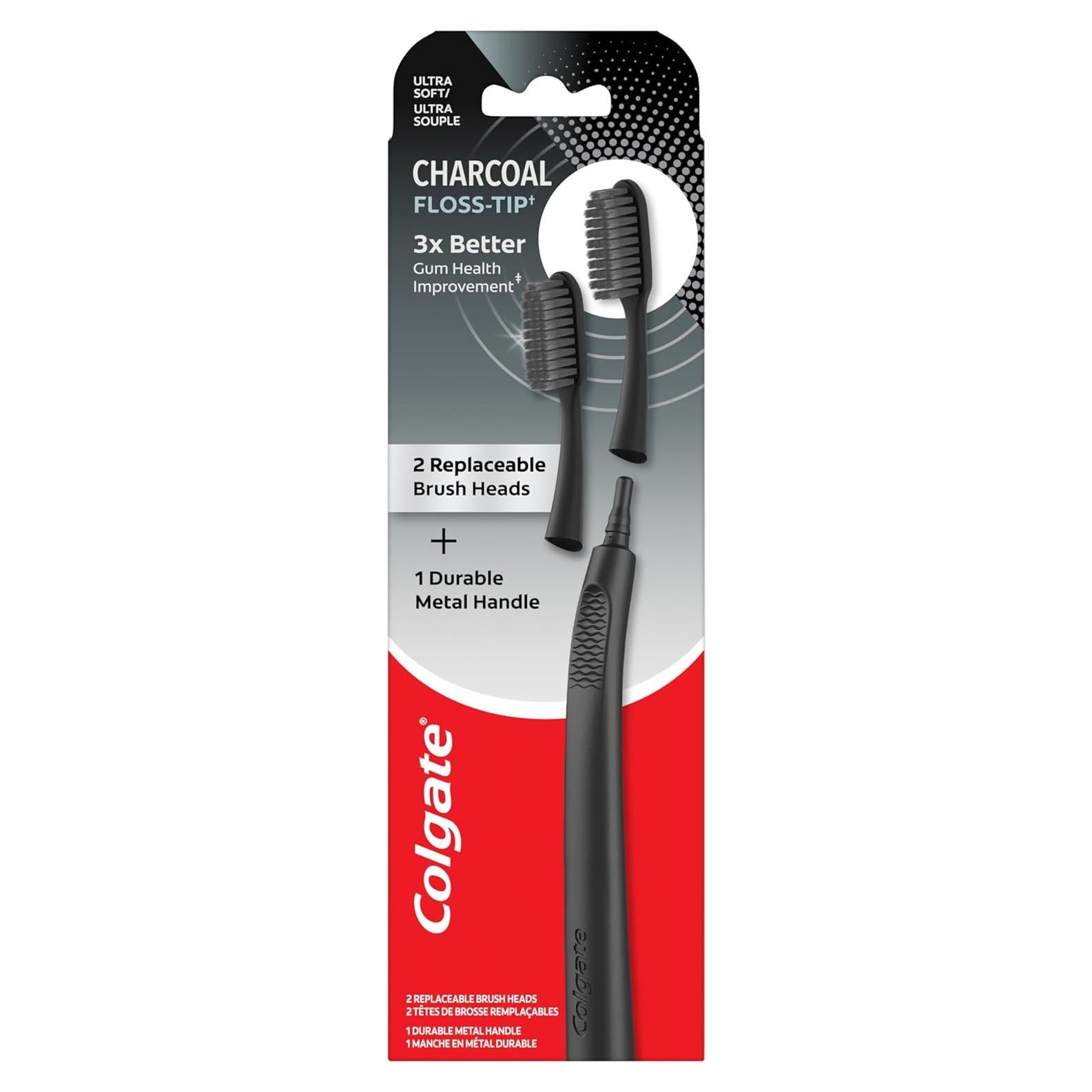 Kit de Cepillo de Dientes Colgate Keep Charcoal con 2 Cabezas