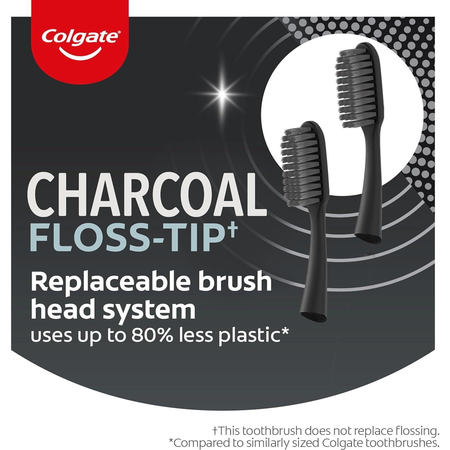 Kit de Cepillo de Dientes Colgate Keep Charcoal con 2 Cabezas