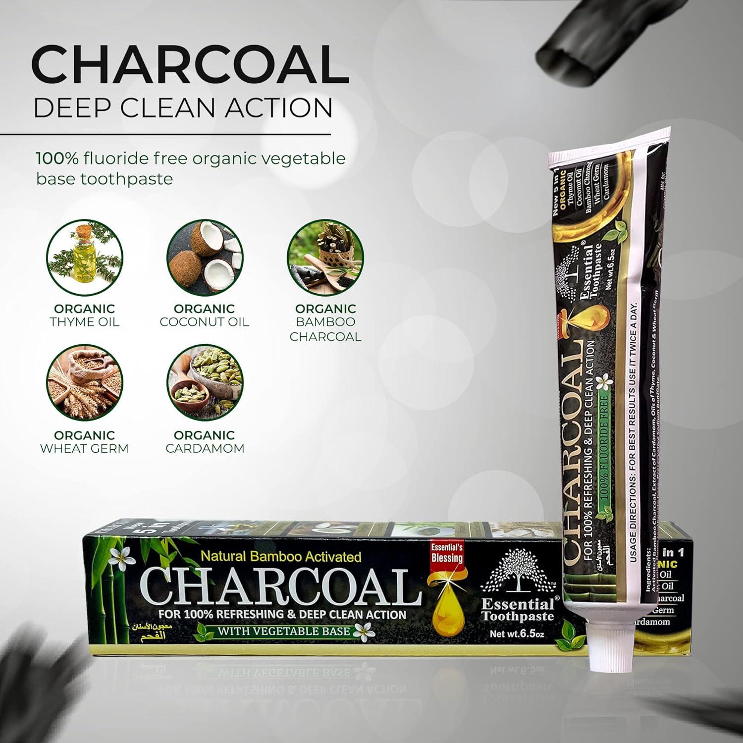 Pasta de Dientes Natural de Carbón Activado Essential Blessing 3 Pk