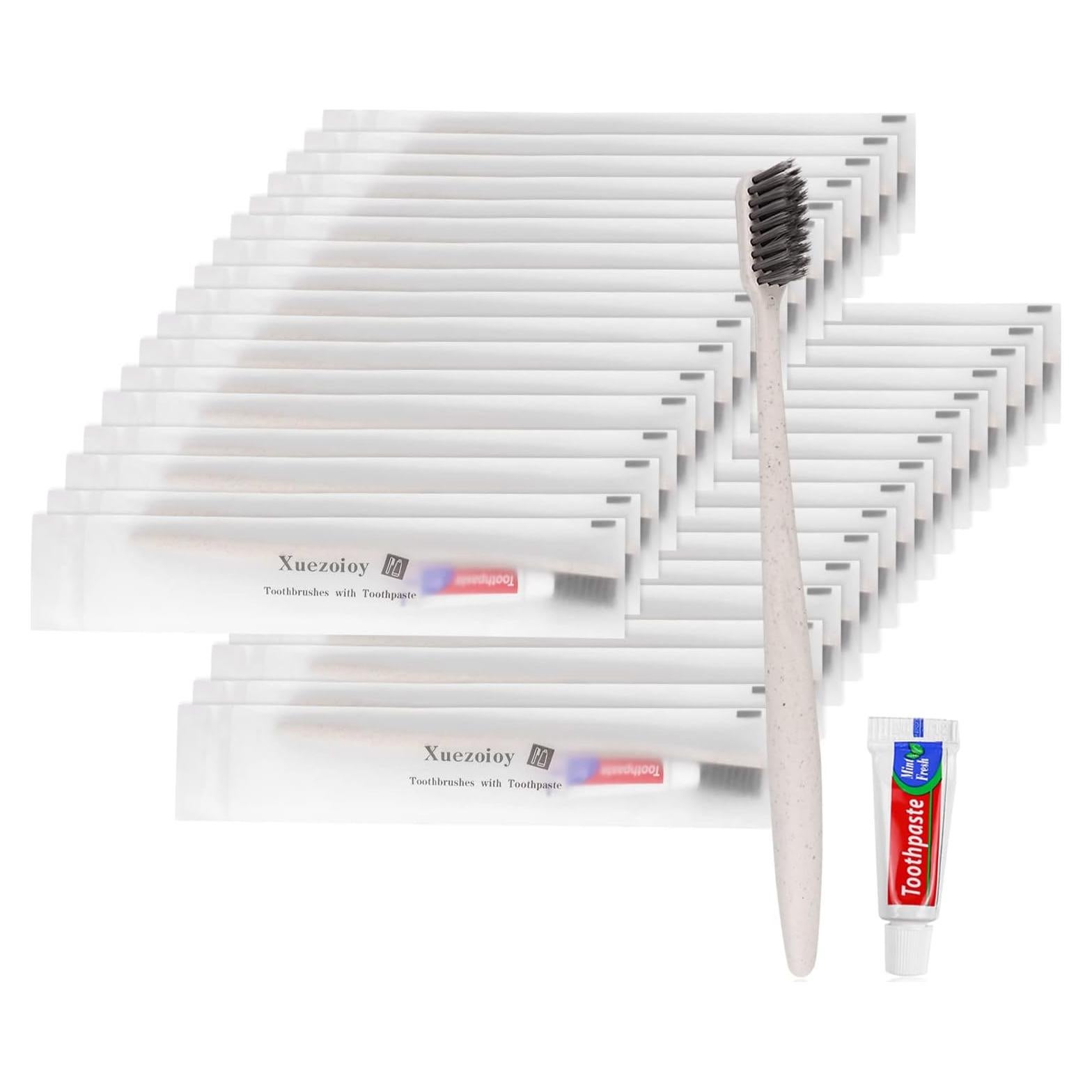 Cepillos de Dientes Desechables Xuezoioy - Paquete de 30 Unidades