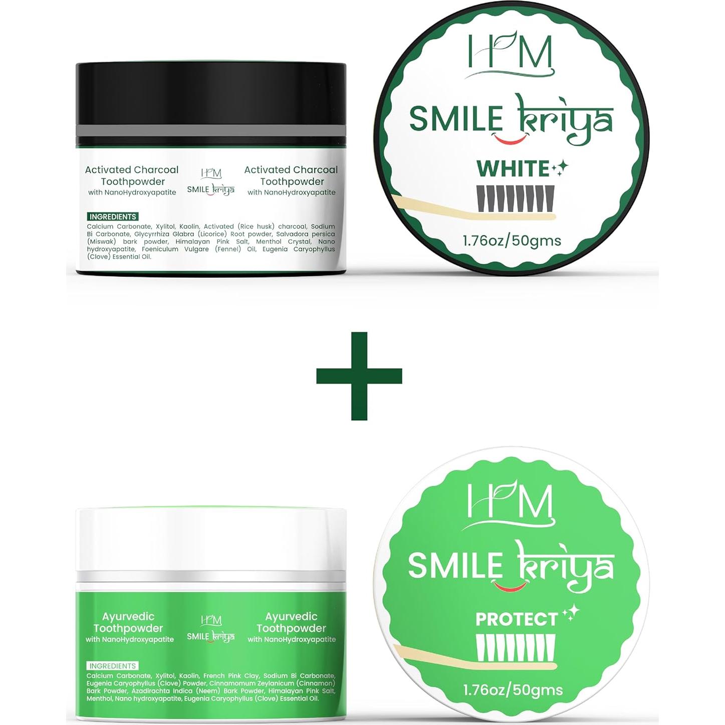 Duo de Polvo de Dientes Ayurvédico Smile Kriya 100g