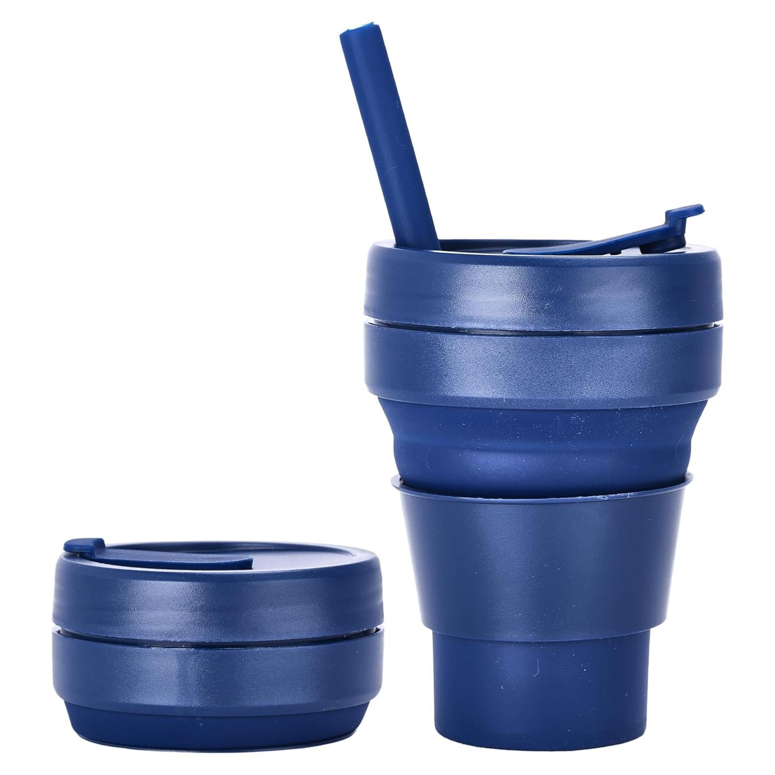 Taza Plegable Reutilizable HYDRATE 400ml Azul para Viajes