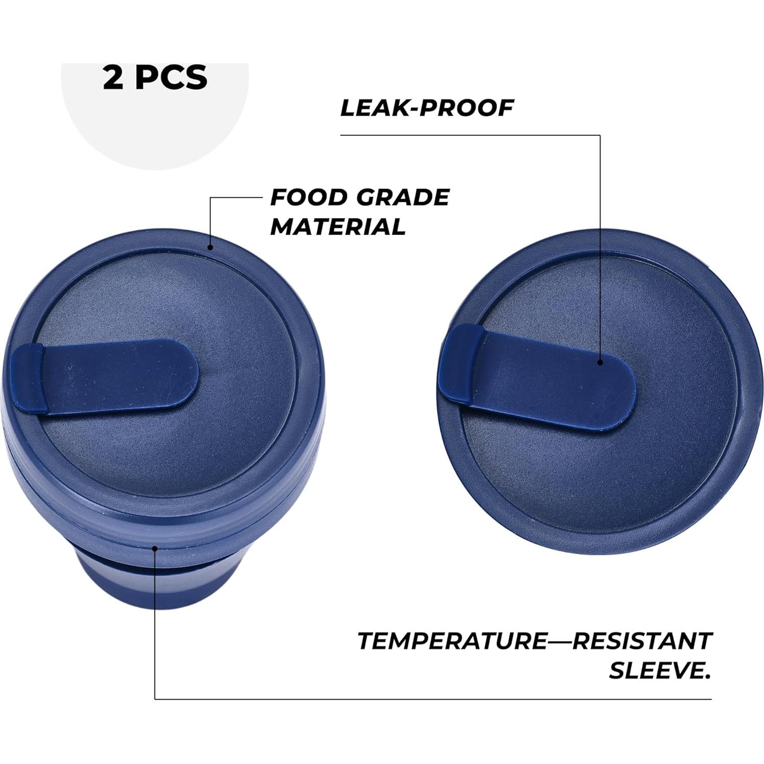 Taza Plegable Reutilizable HYDRATE 400ml Azul para Viajes