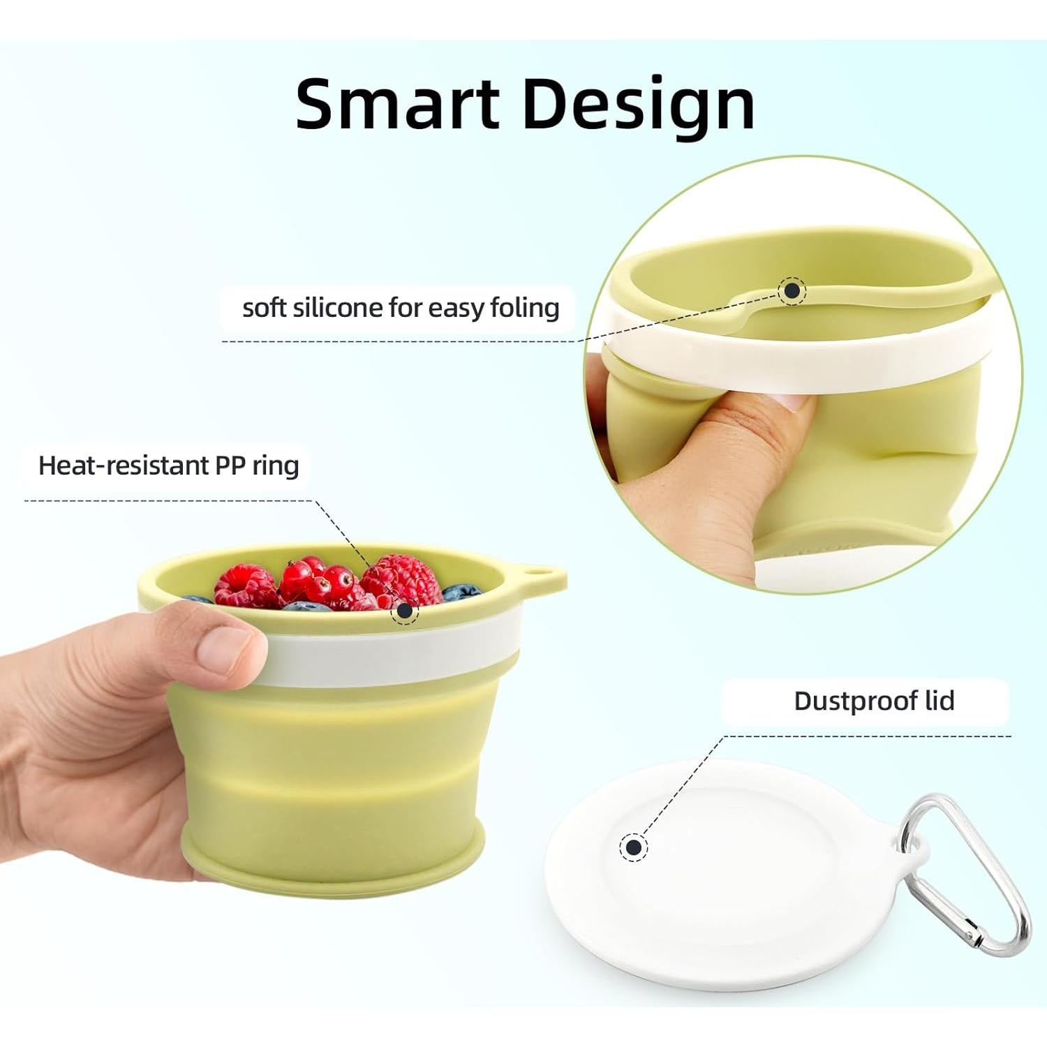 Juego de 4 Tazas de Silicona Plegables QUYANGCHIFENG 170ml