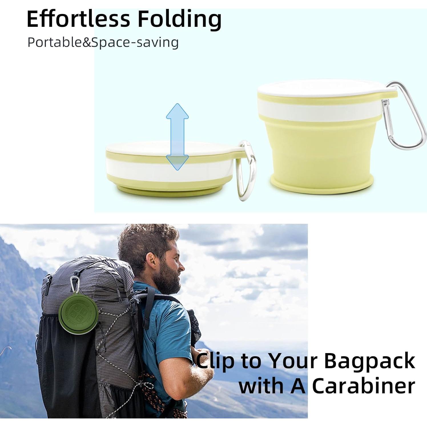 Juego de 4 Tazas de Silicona Plegables QUYANGCHIFENG 170ml