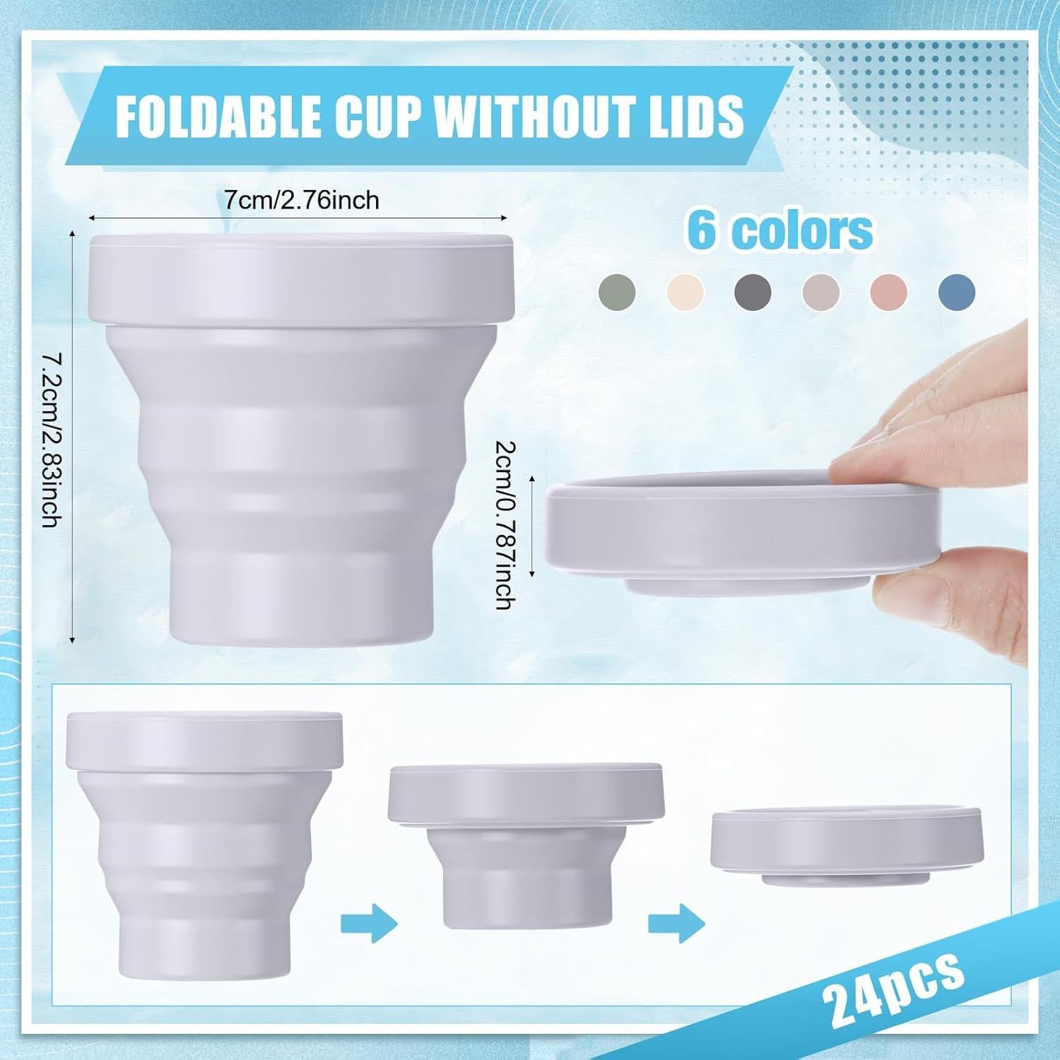 24 Tazas de Silicona Plegables Funnymoom 150 ml para Camping