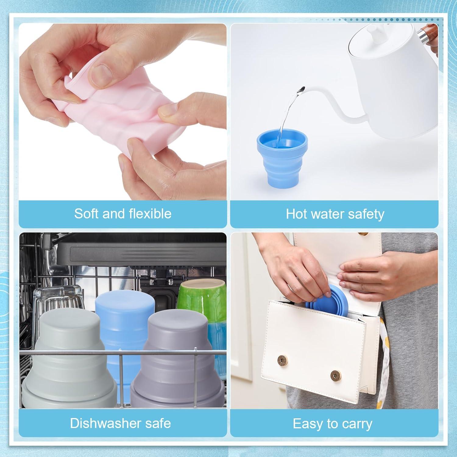 24 Tazas de Silicona Plegables Funnymoom 150 ml para Camping