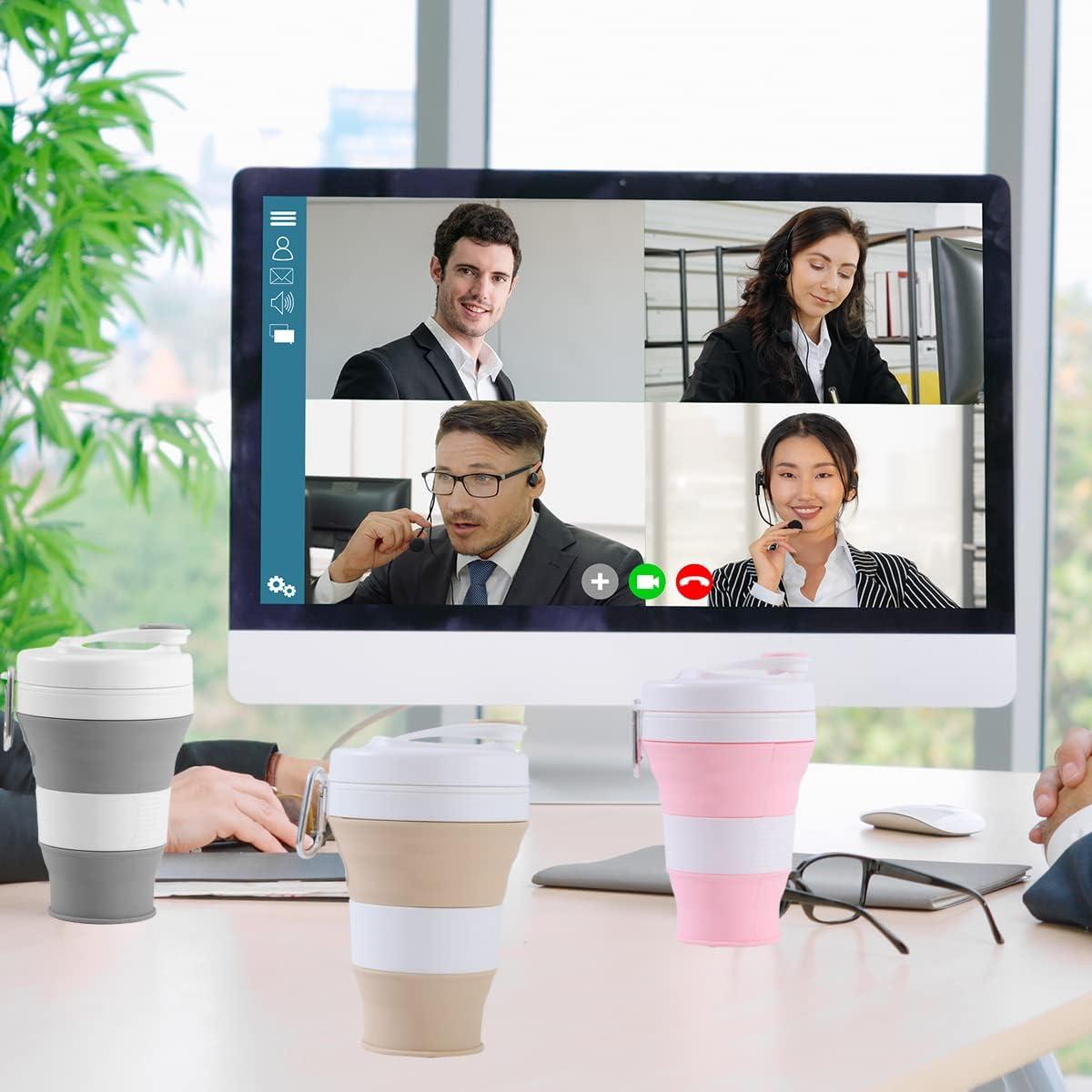 Taza de Viaje Plegable YEEWORIG 600 ml a Prueba de Fugas Gris