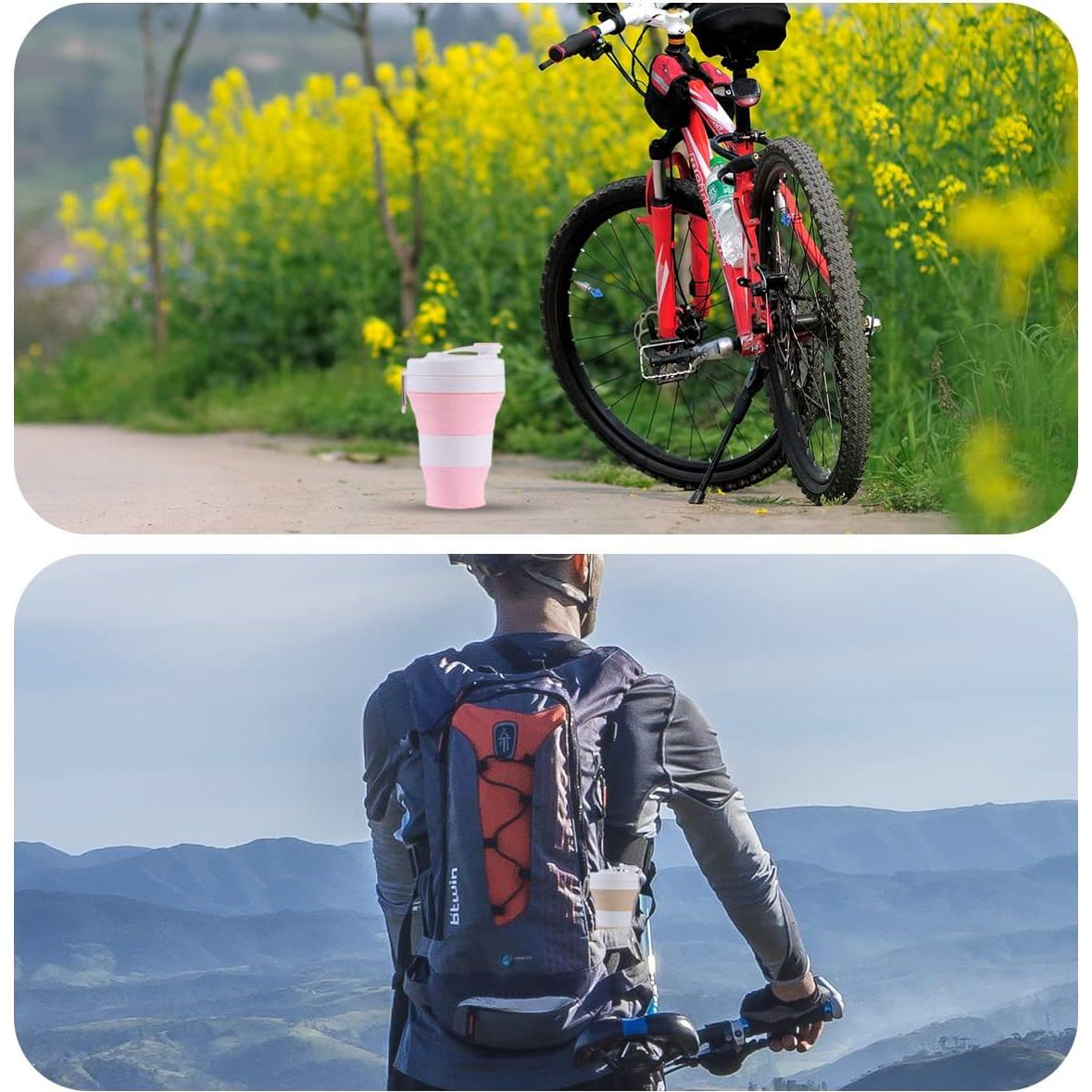 Taza de Viaje Plegable YEEWORIG 600 ml a Prueba de Fugas Gris