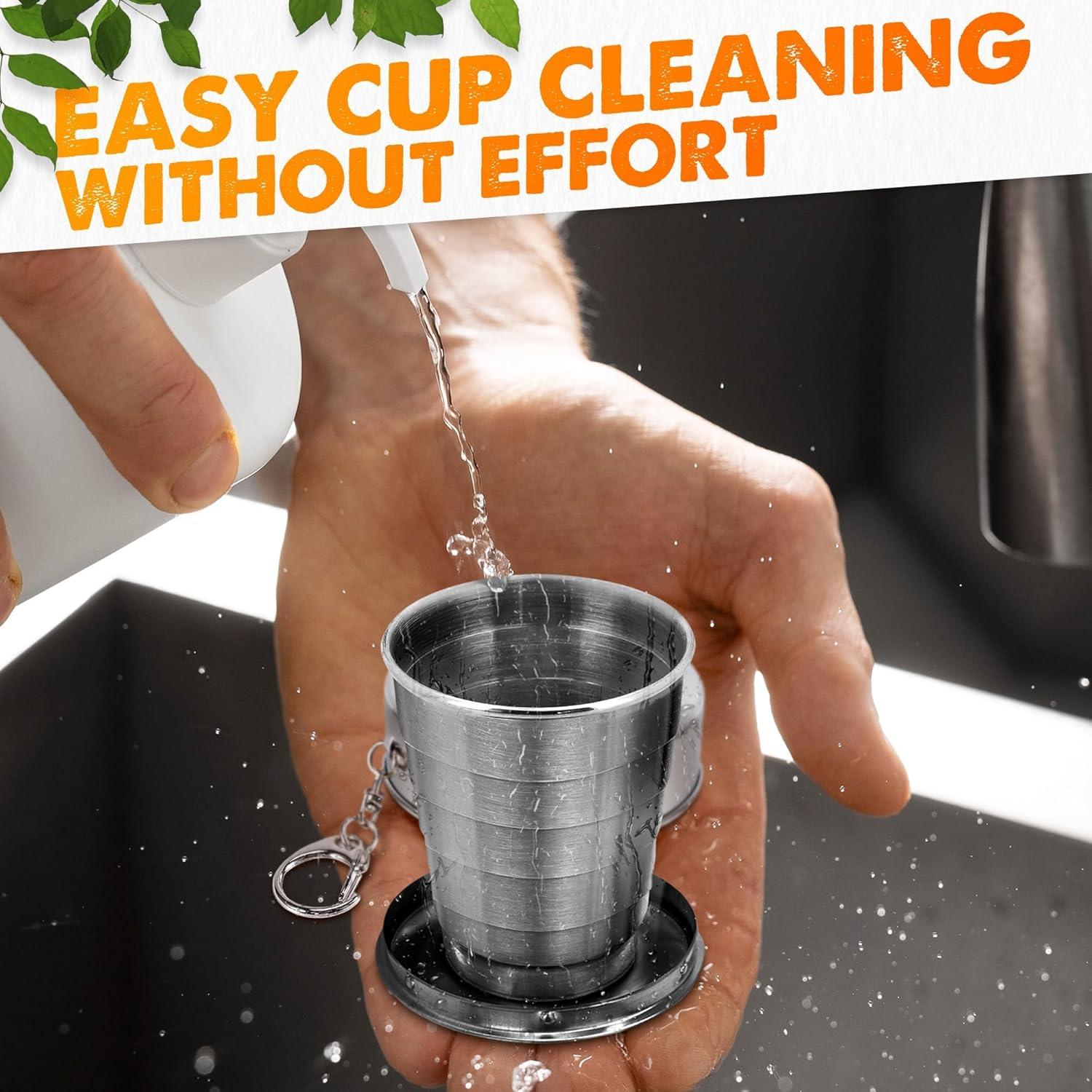 Taza Plegable de Acero Inoxidable DIMROM 75ml para Camping