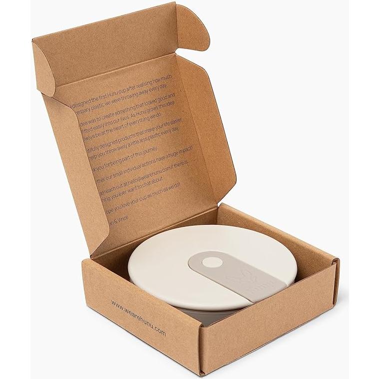 Taza colapsable HuNu 12oz Gris Cálido - Silicona Reutilizable