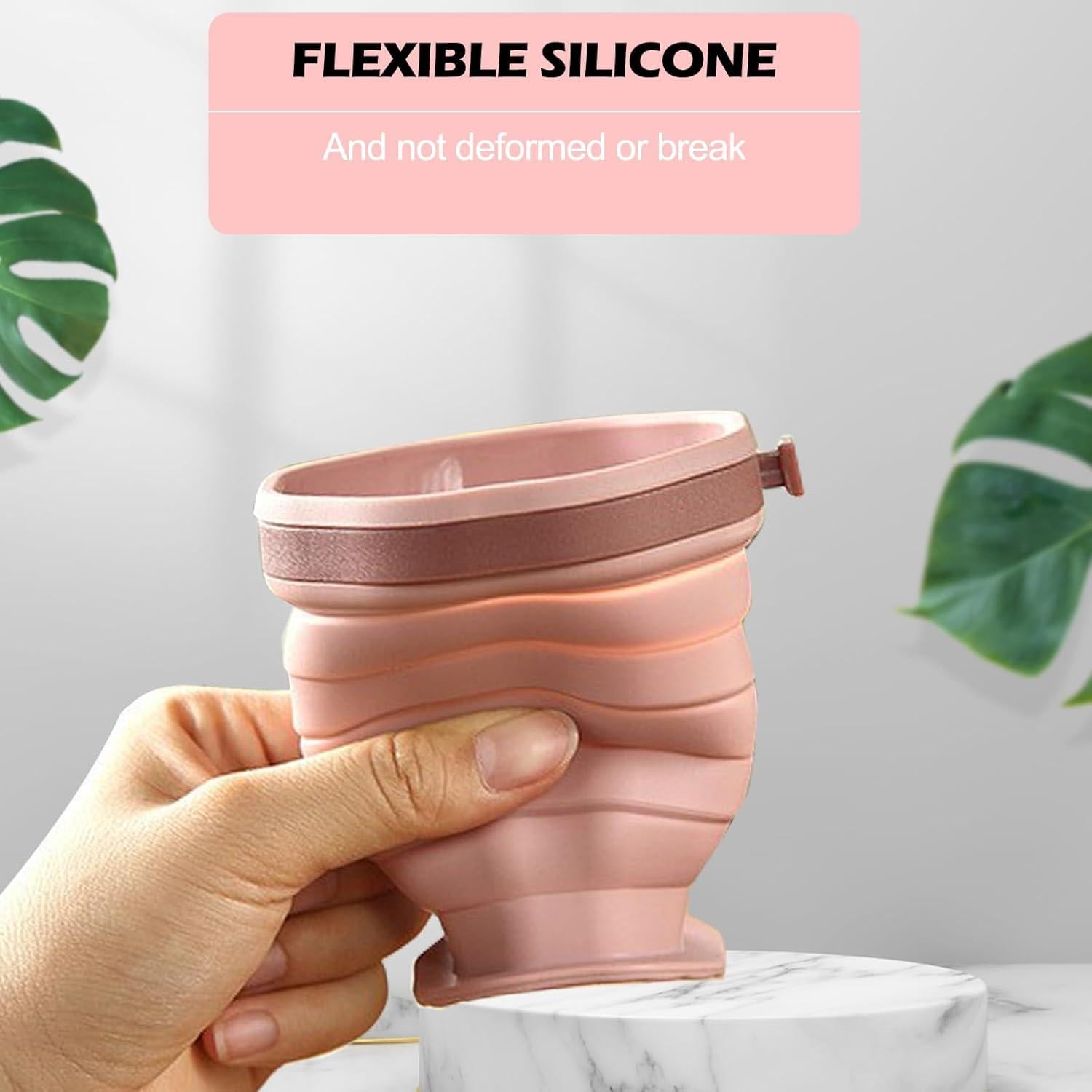 Pack de 2 tazas plegables de silicona ABSOK 200 ml para viaje