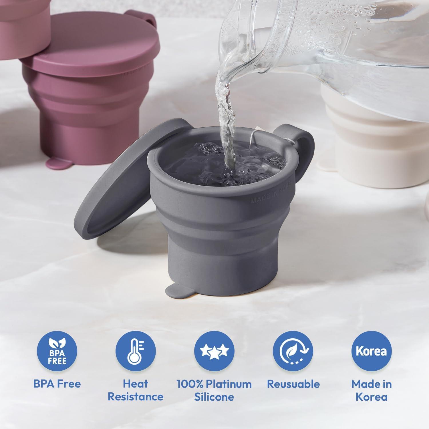 Taza de Silicona Colapsable Carrotez 2 Piezas 6 oz Gris