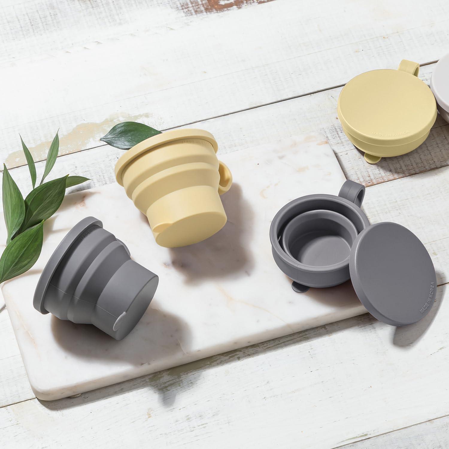 Taza de Silicona Colapsable Carrotez 2 Piezas 6 oz Gris