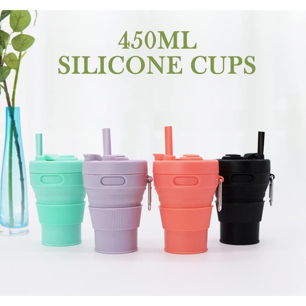 Taza de café plegable UNNESTAR 450ml negra para viaje