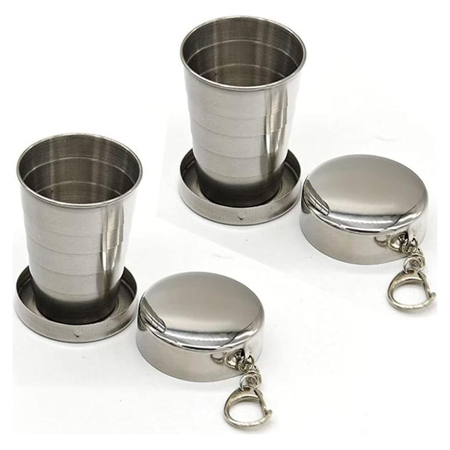 Taza Plegable de Acero Inoxidable Luzen 75ml - 2 Piezas