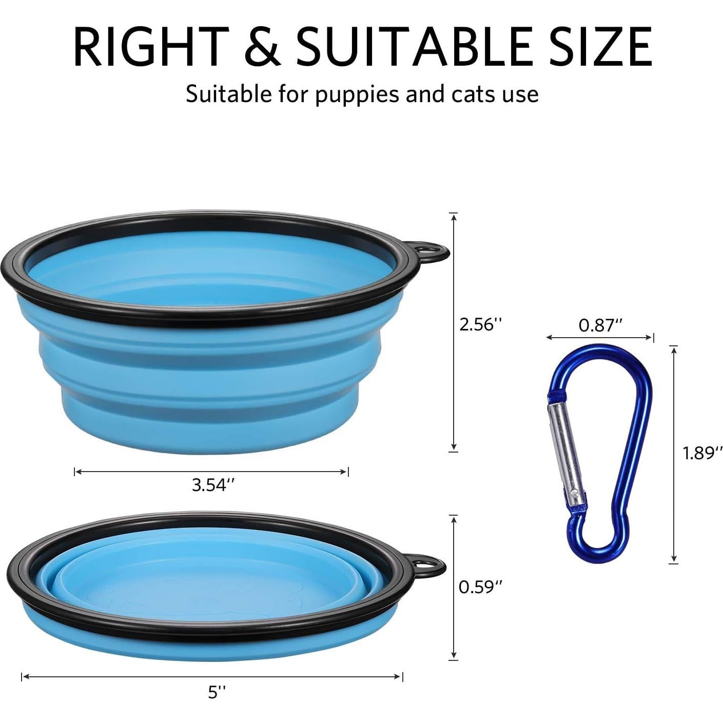 Cuencos Plegables para Perros ME.FAN - Paquete de 6, 1.5 tazas