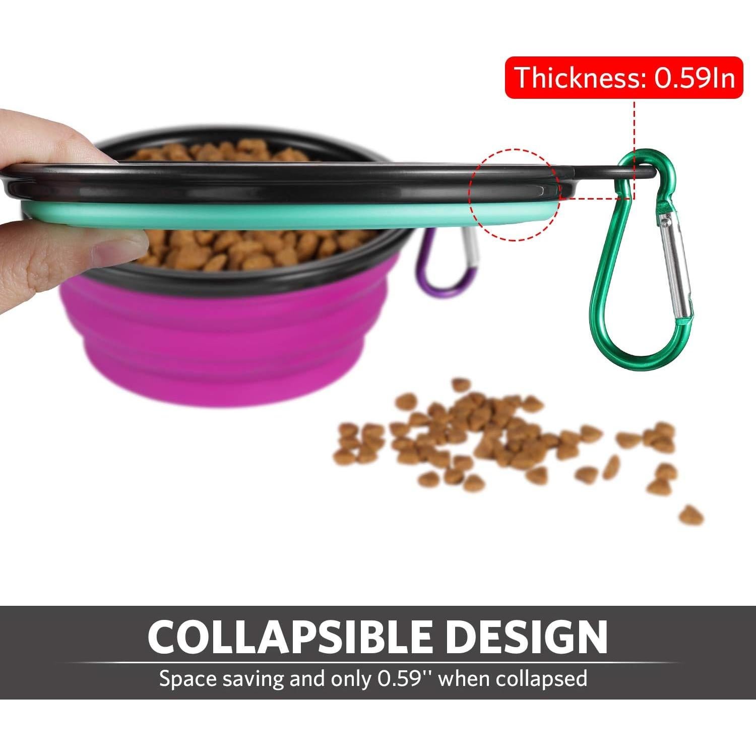 Cuencos Plegables para Perros ME.FAN - Paquete de 6, 1.5 tazas