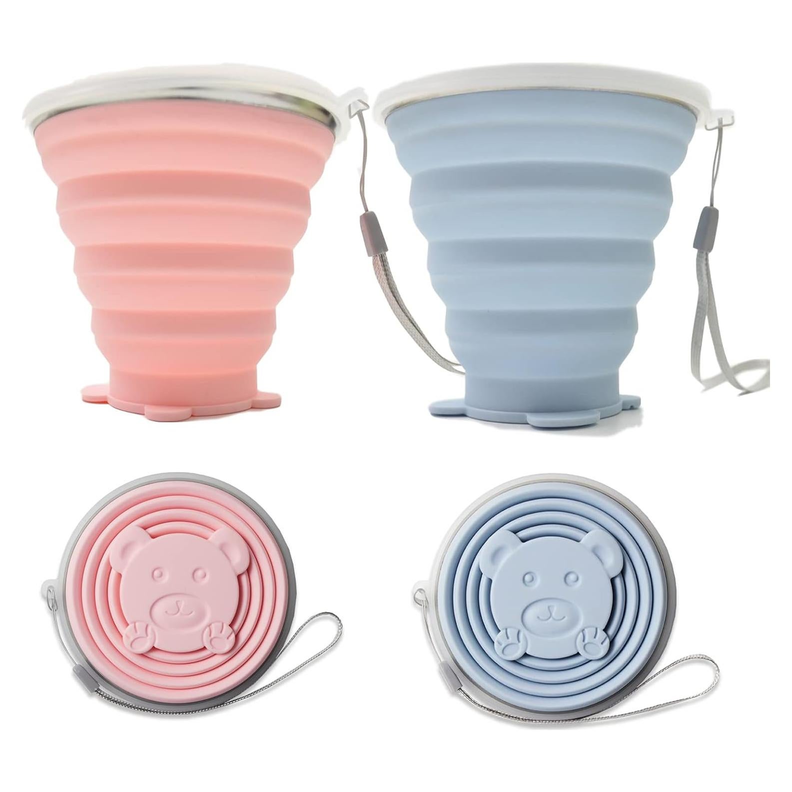 2 Tazas de Silicona Colapsables Gouccpu 320ml Viaje Camping