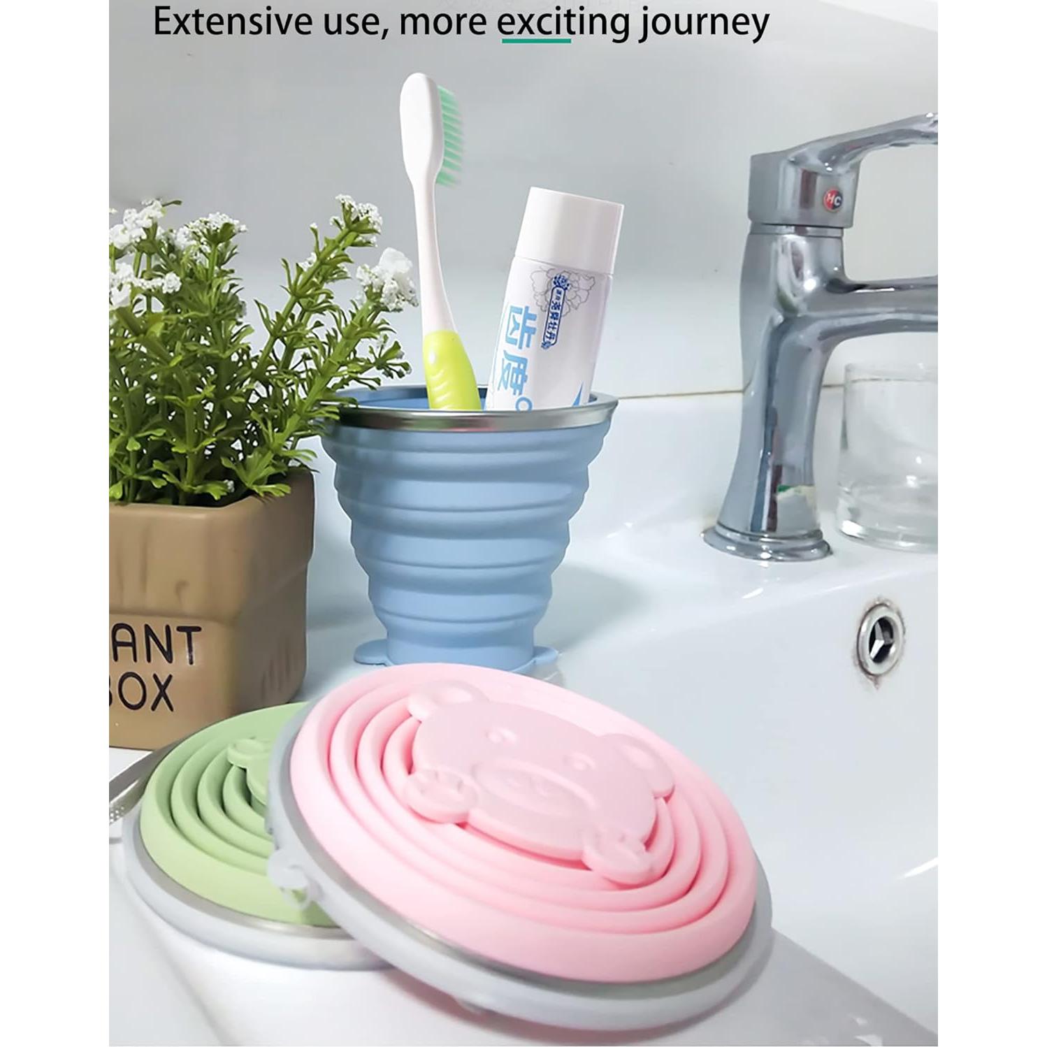 2 Tazas de Silicona Colapsables Gouccpu 320ml Viaje Camping