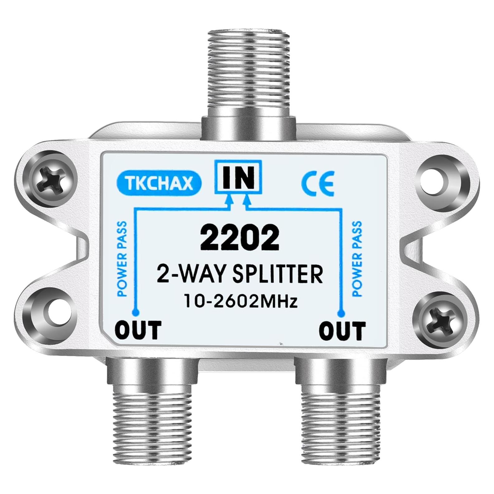 Divisor de Cable Coaxial 2 Vías TKCHAX 10-2600MHz Niquelado