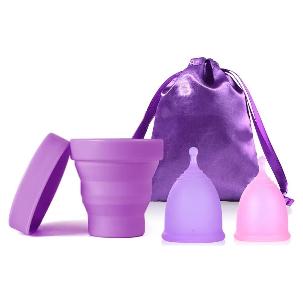 Copas Menstruales Ginalaia Reutilizables Silicona Grado Médico - Grande y Pequeño