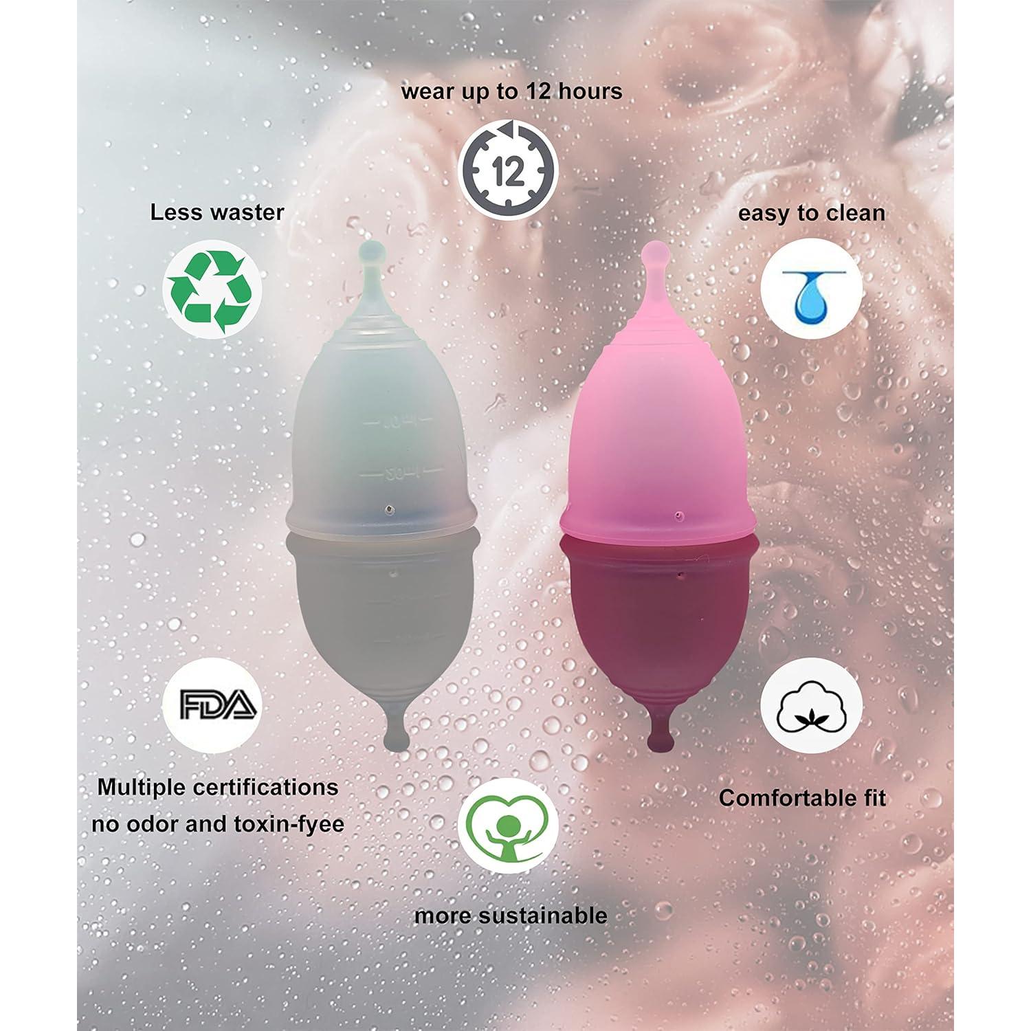 Copas Menstruales Ginalaia Reutilizables Silicona Grado Médico - Grande y Pequeño