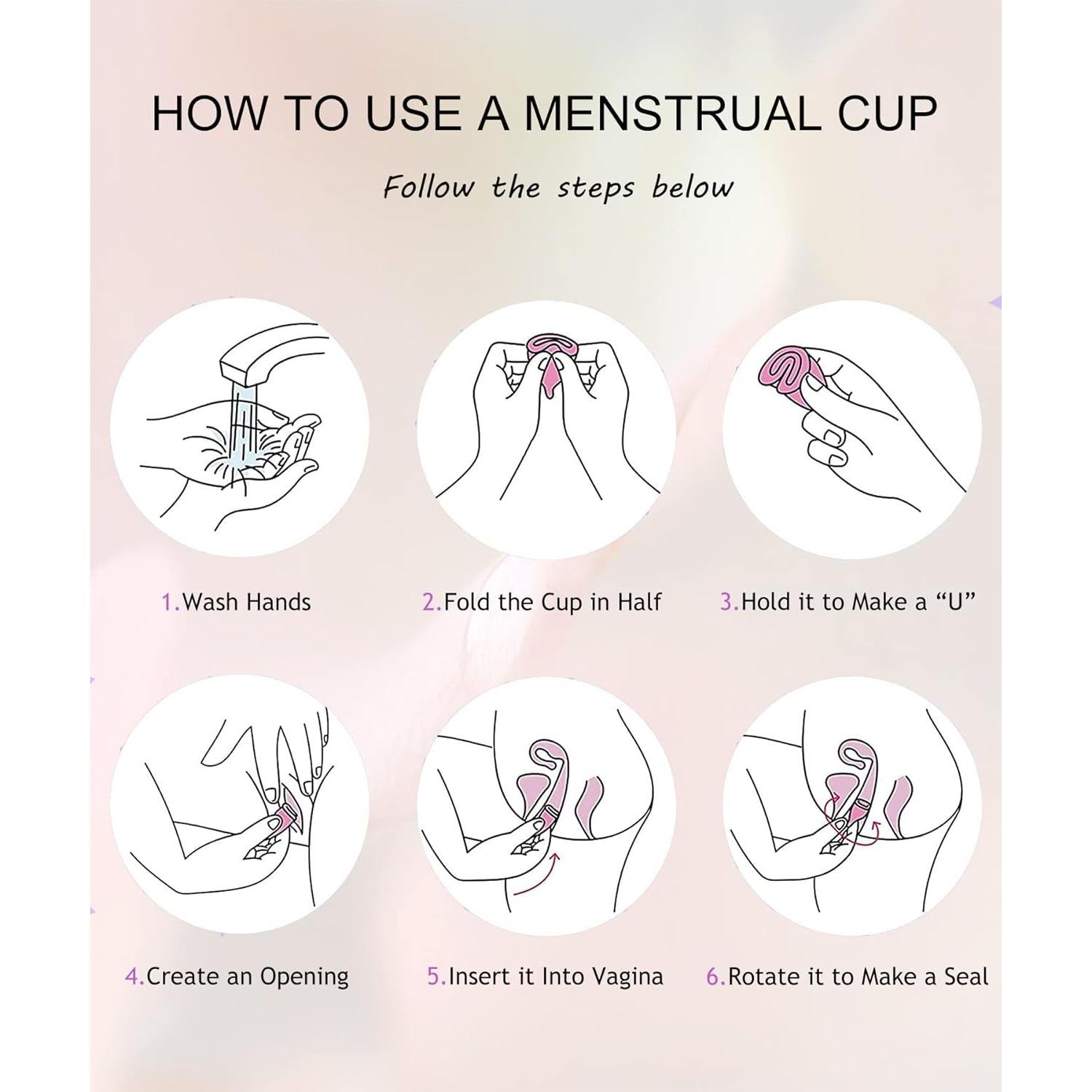 Copas Menstruales Ginalaia Reutilizables Silicona Grado Médico - Grande y Pequeño