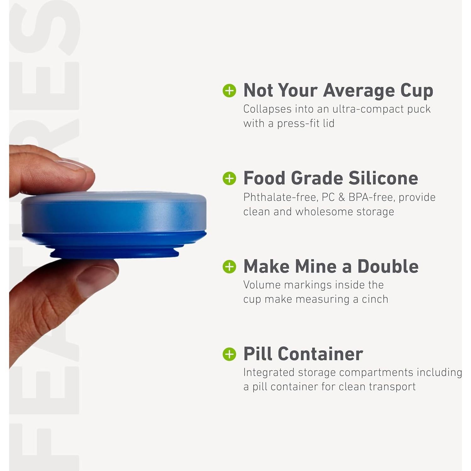 Taza Colapsable GoCup Humangear 118ml Verde Libre de BPA