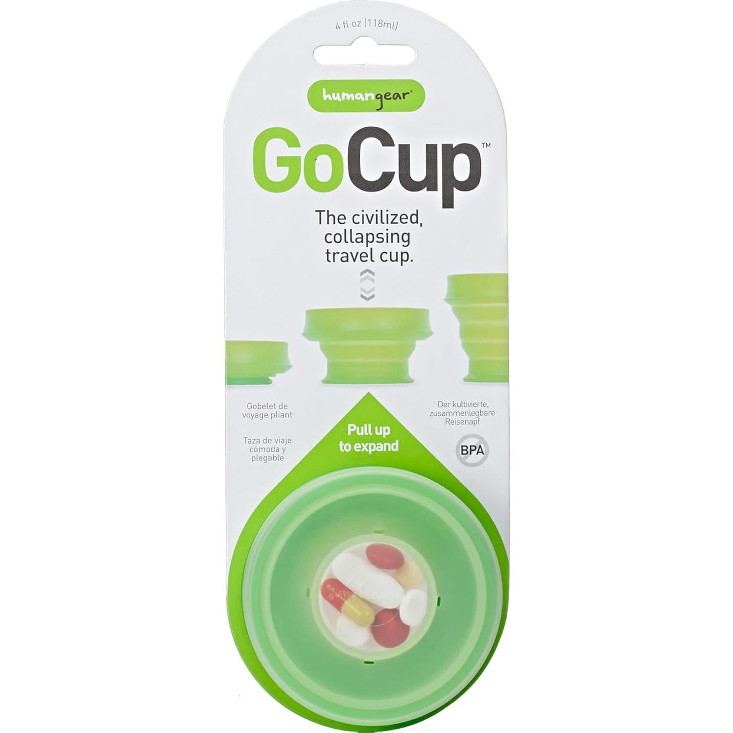 Taza Colapsable GoCup Humangear 118ml Verde Libre de BPA