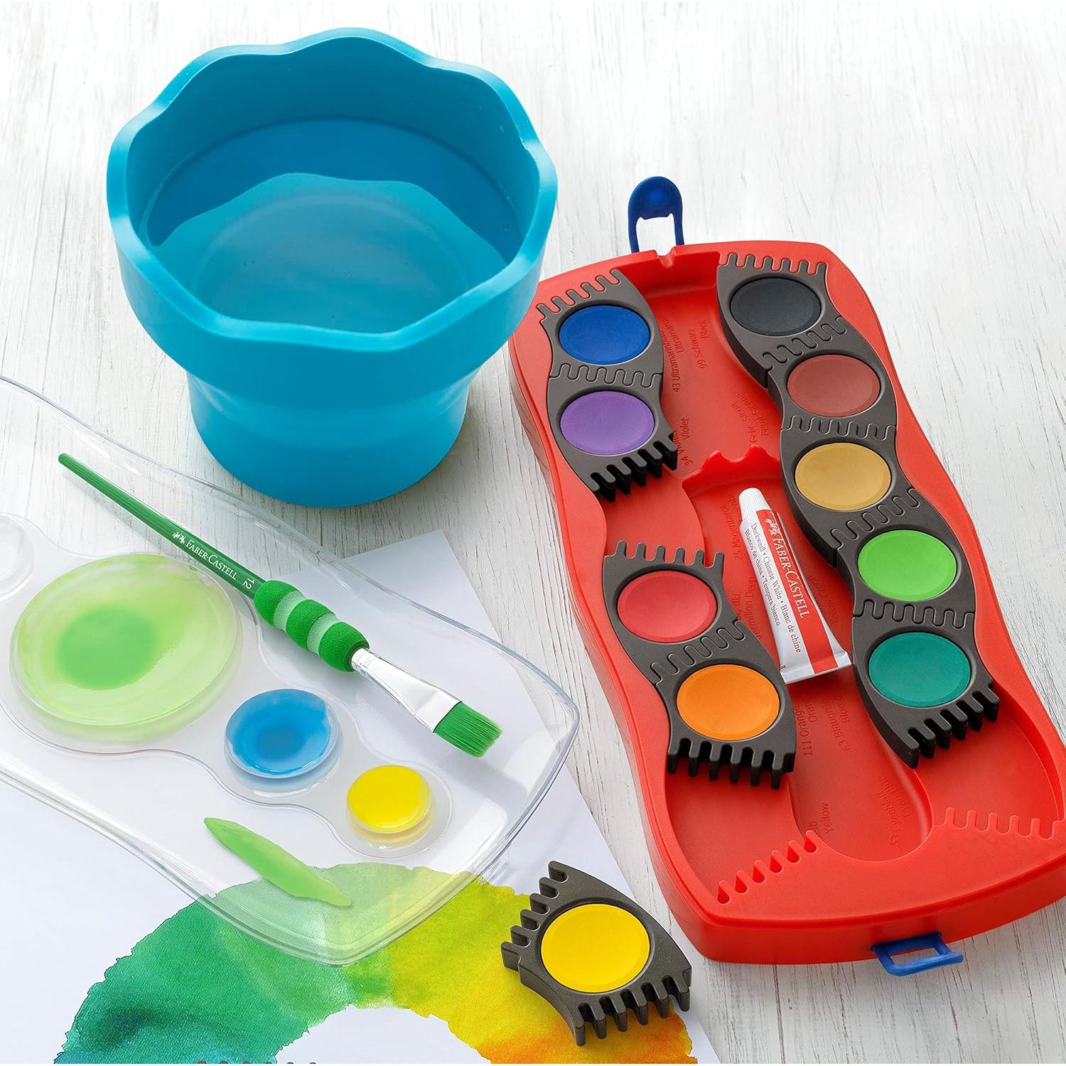 Vaso de Agua para Pintura Plegable Faber-Castell Turquesa 355 ml