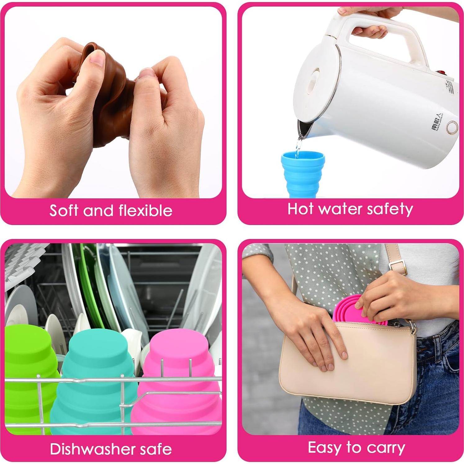 Taza Colapsable de Silicona Umigy 24 Piezas Multicolor 150ml