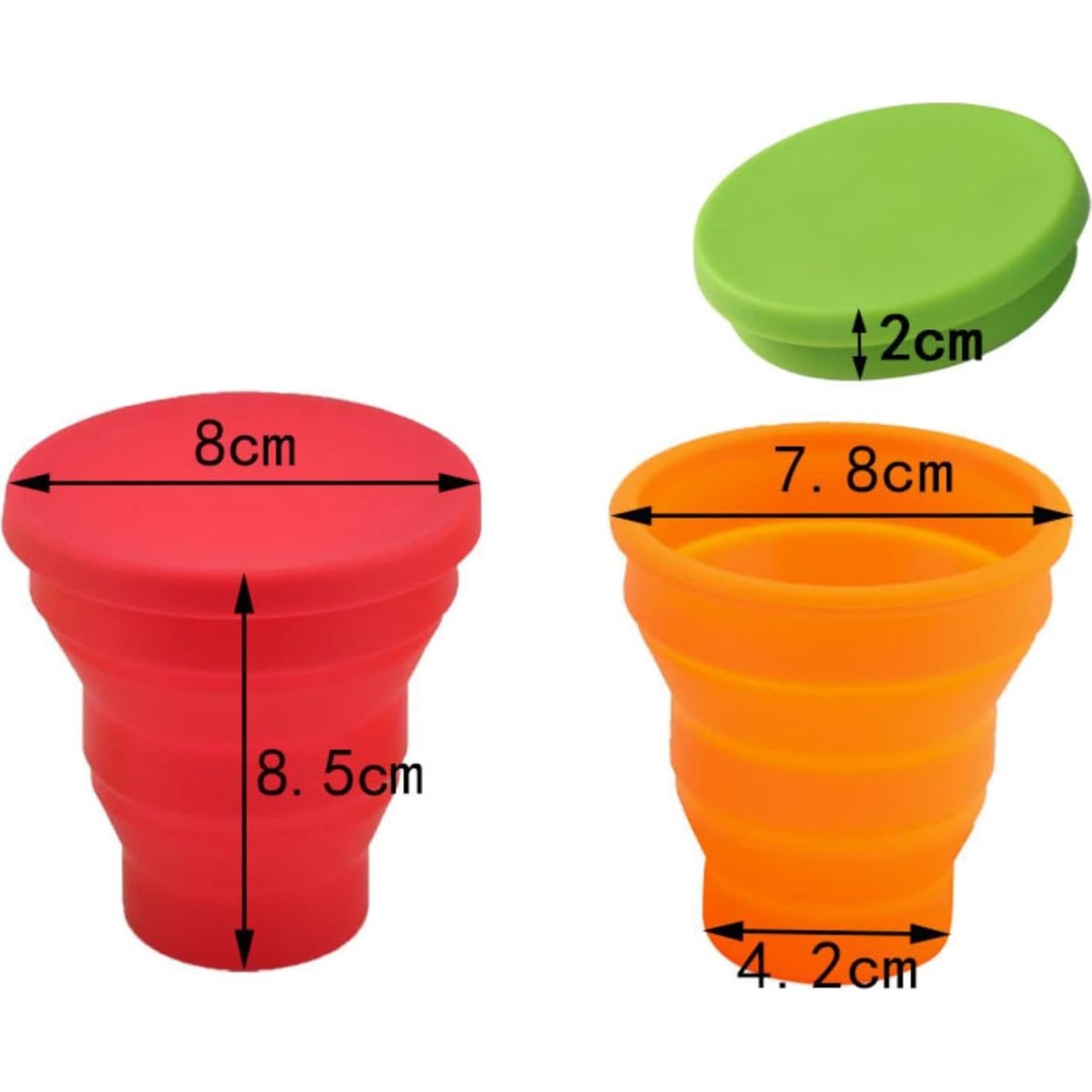 Set de 4 Tazas Plegables de Silicona HomeSoGood 200ml